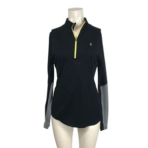 TREWGEAR - WOMEN'S MEDIUM - BLACK LONG SLEEVE LIGHTWEIGHT MERINO 1/4 ZIP SHIRT